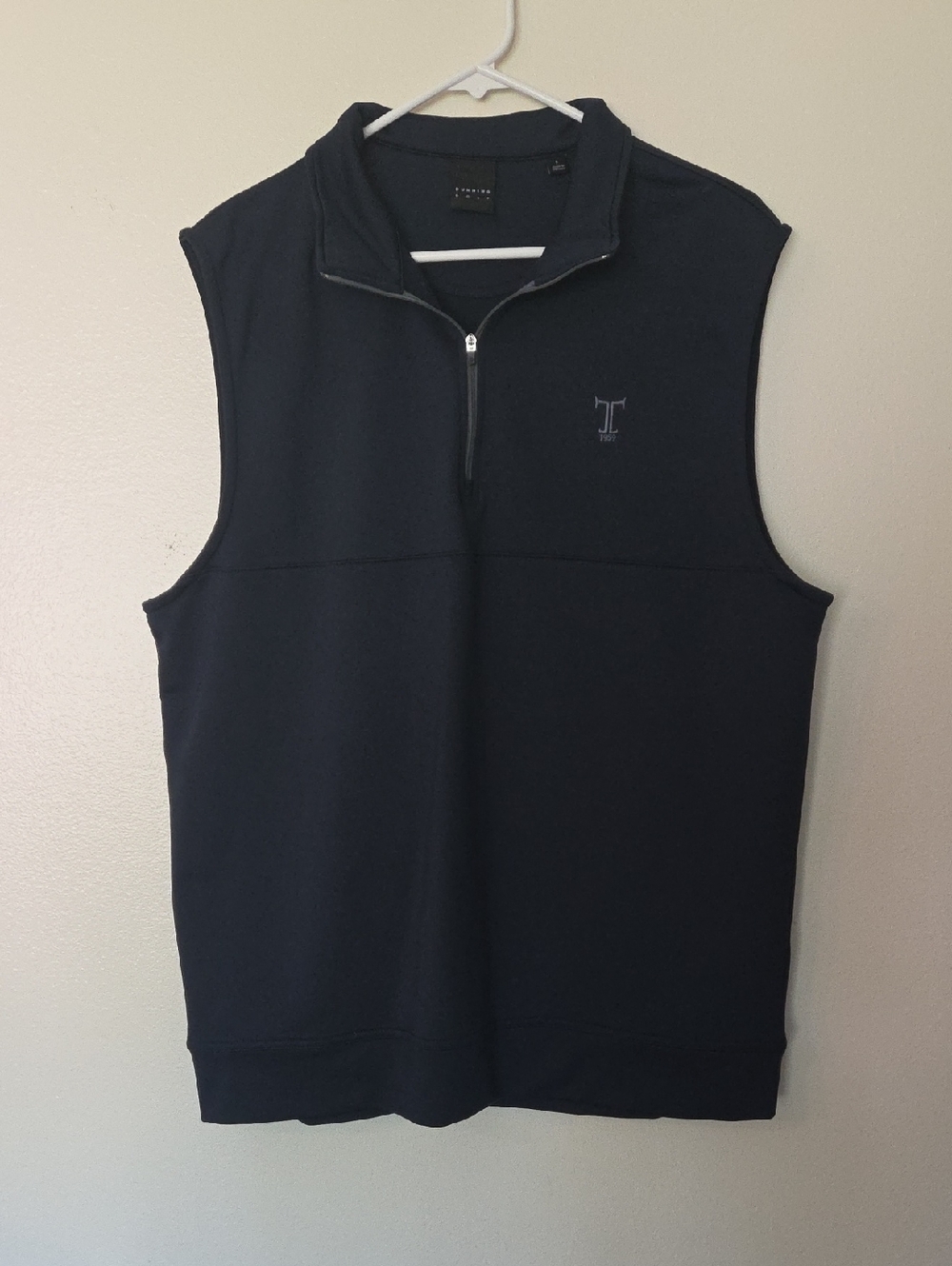 Navy Sleeveless Half-Zip Vest